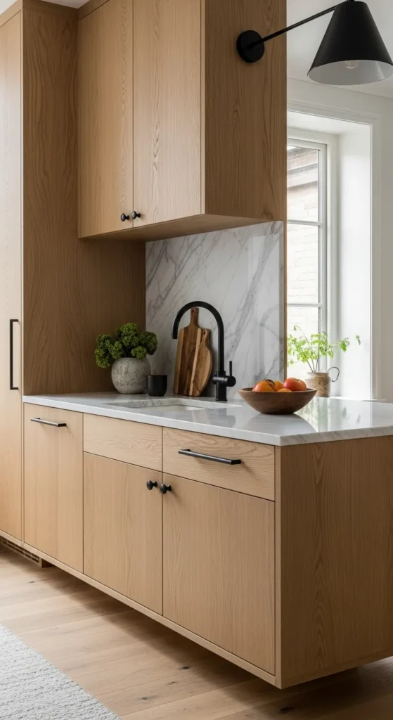 Oak Vanity with Marble Top