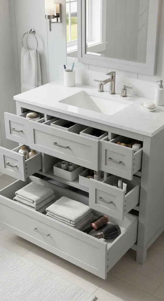 42 Inch Vanity With Double Drawers