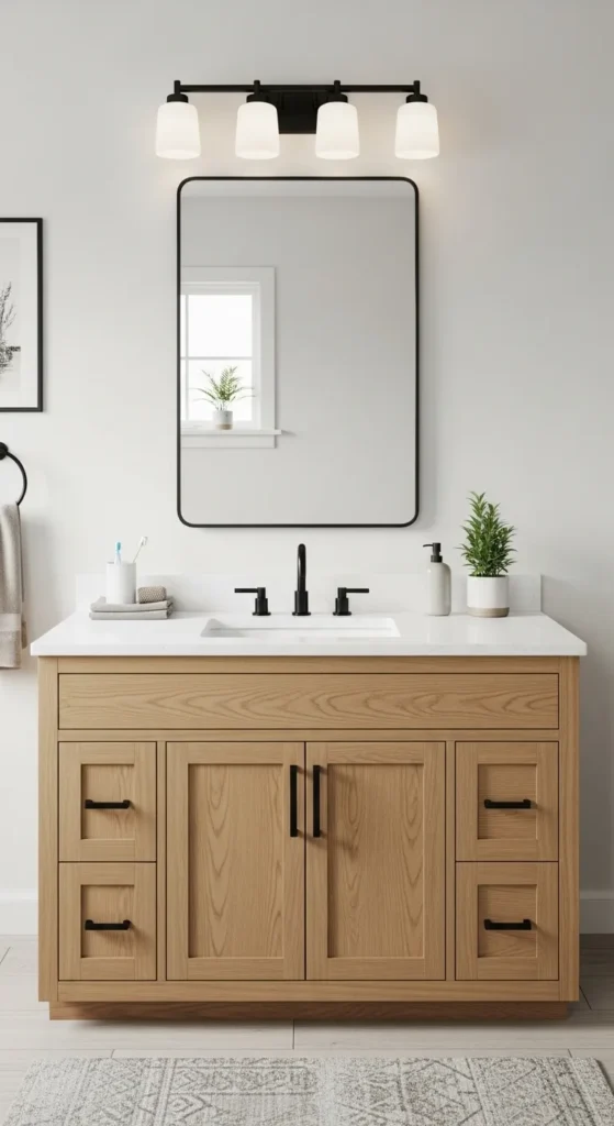42 Inch Vanity with Matte Black Fixtures