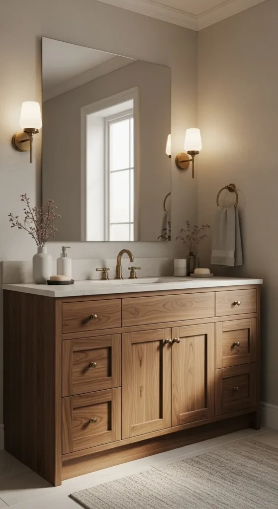 42 Inch Vanity with Natural Wood Finish