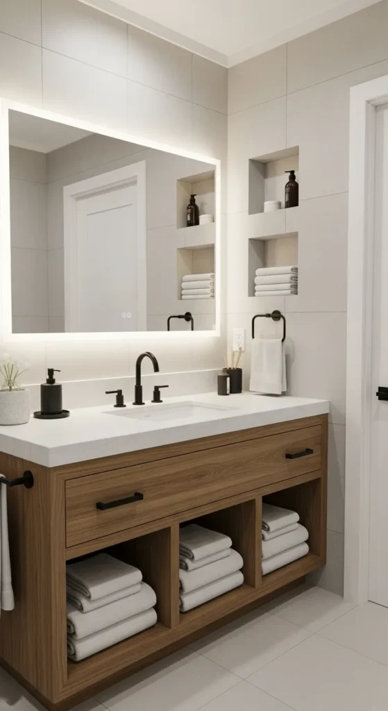 42 Inch Vanity with Towel Storage Niche