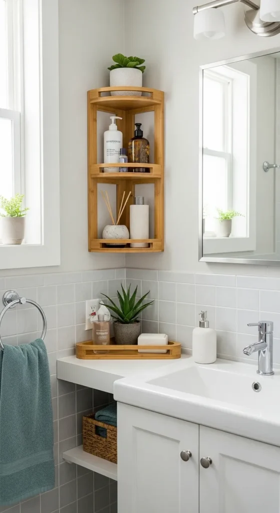 Compact Corner Shelves
