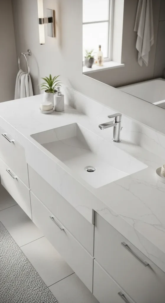 Modern 42 Inch Vanity with Integrated Sink