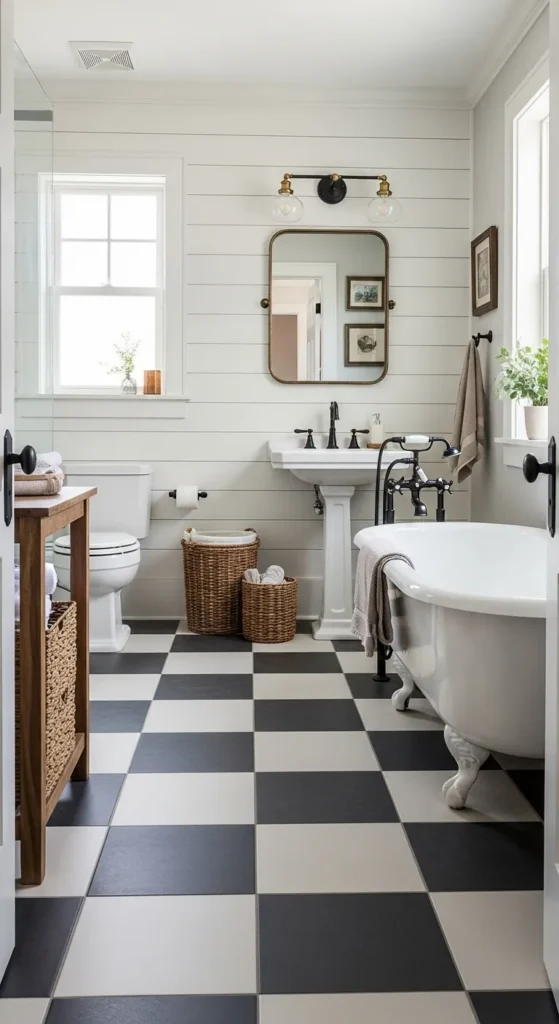 Opt for Black-and-White Checkerboard Floors