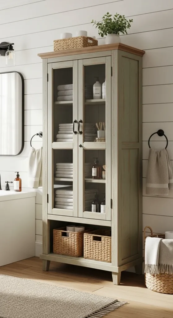 Opt for a Freestanding Linen Cabinet