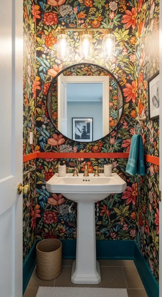Use Bold Wallpaper in a Powder Room