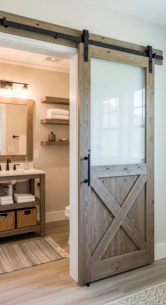 Use a Sliding Barn Door to Save Space
