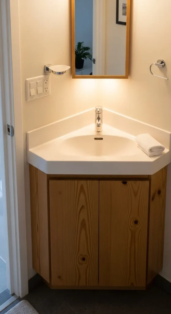 Corner-Fit 18 Inch Vanity for Tiny Bathrooms