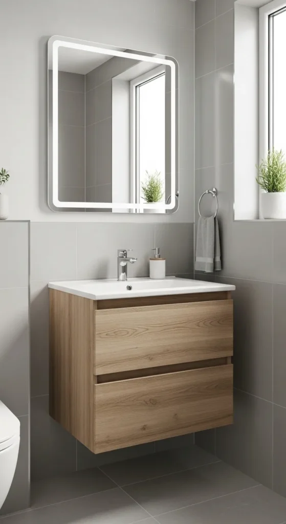 Floating 18 Inch Vanity for Visual Space