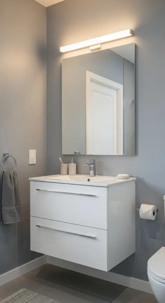 Minimalist White Vanity That Brightens Small Spaces