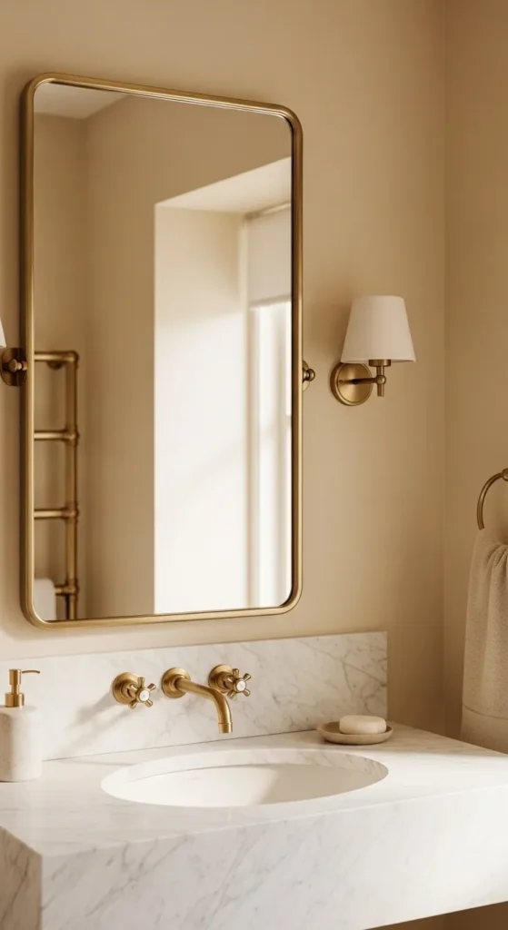 Brushed Brass Bathroom Mirrors