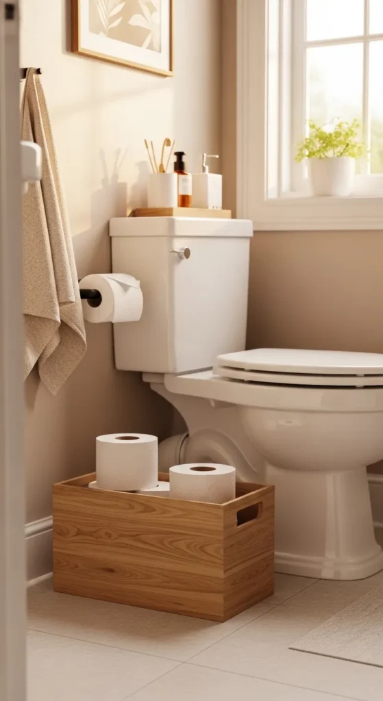 Wooden Toilet Roll Storage Boxes