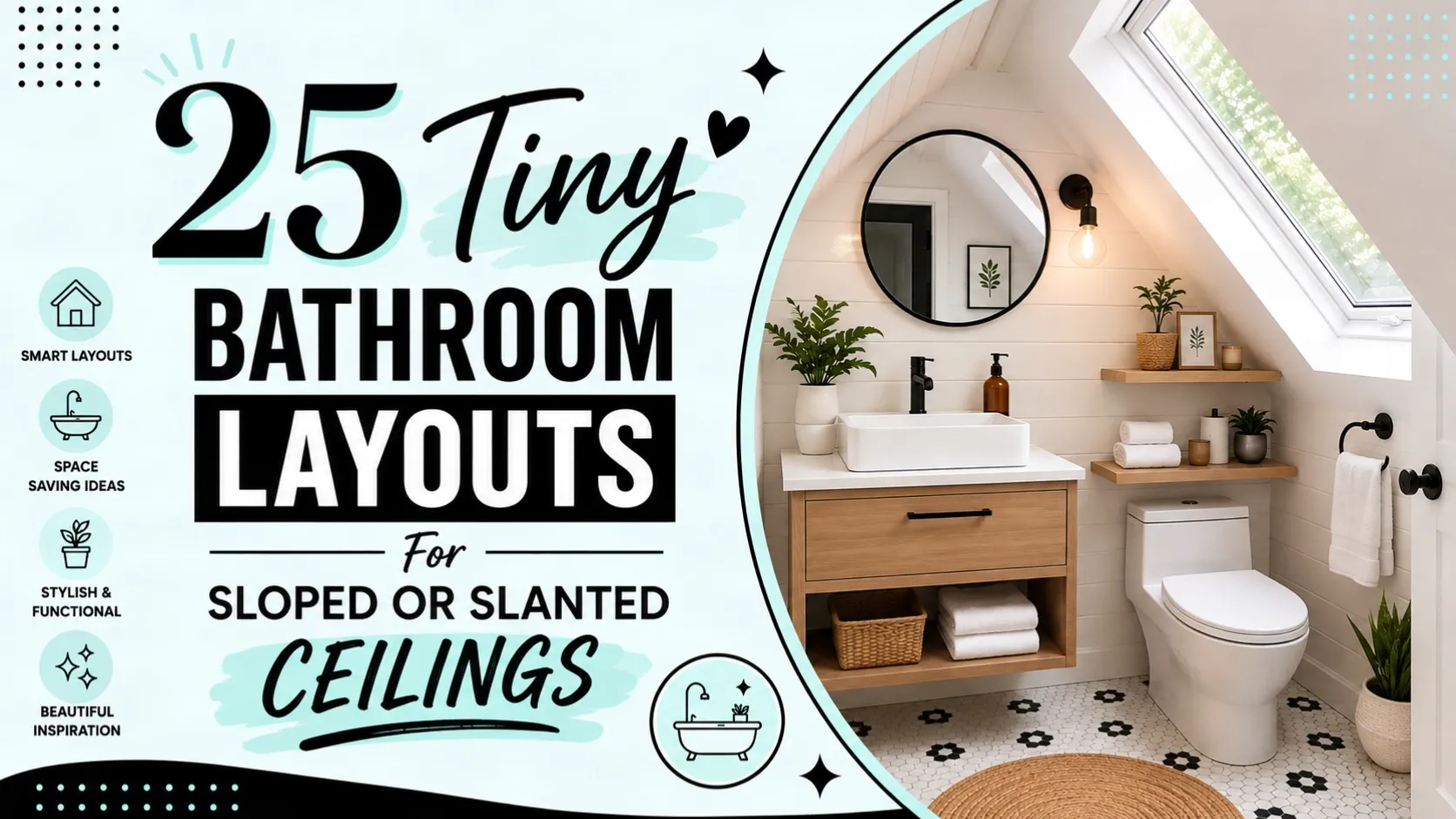 25 Tiny Bathroom Layouts For Sloped Or Slanted Ceilings